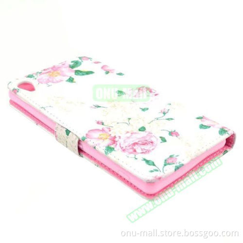 3D Color Printing Craft Cross Texture Wallet Leather Case Flip Cover for Sony Xperia Z3